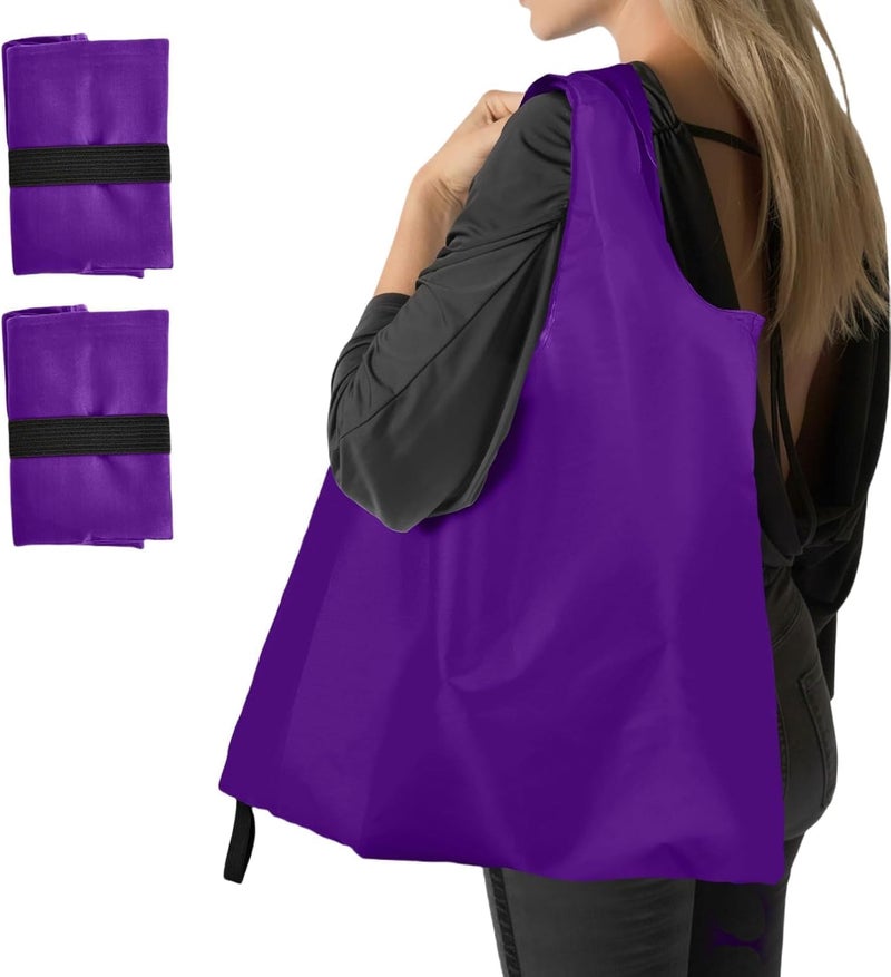 Criyar Foldable Shopping Bag, Washable Reusable Grocery with Holder, Nylon Tote Bags - Image 1